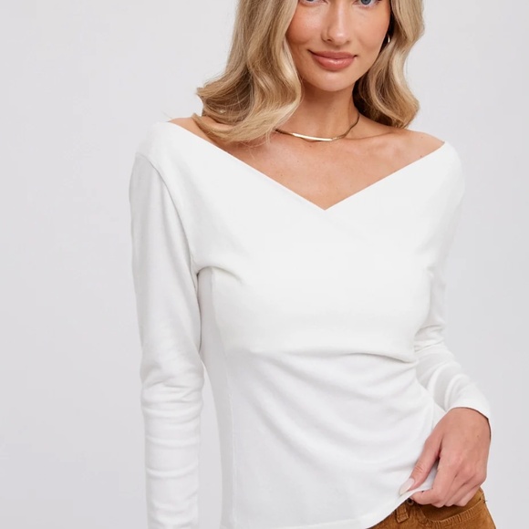 Surplice V-Neck Knit Top - Picture 2 of 5